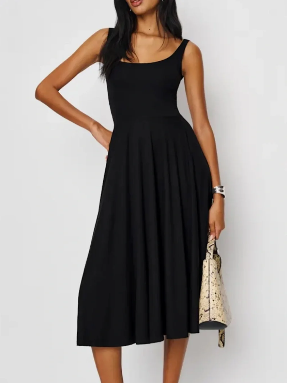 Reformation Sleeveless Midi Dress - Black - Picture 2 of 9